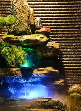 大型水幕墙流水屏风假山田园加湿喷泉花园庭院装饰品造景落地摆件