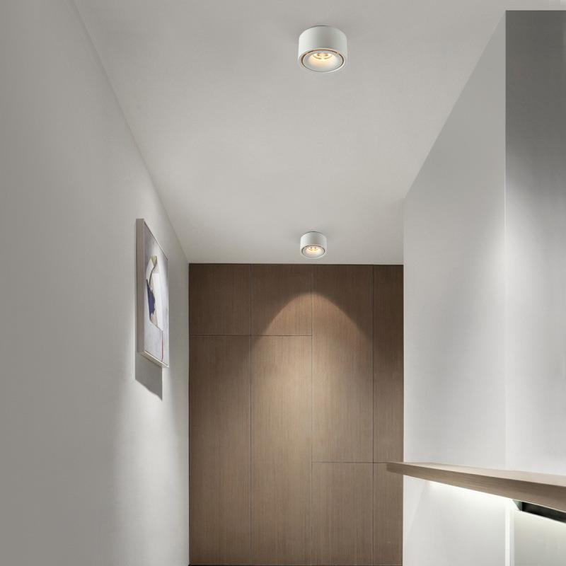Ultra-thin surface-mounted spotlights without opening for home living room round led downlight all-aluminum ceiling without main light Zhongshan