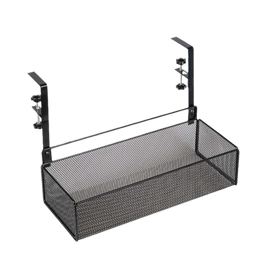 免打孔工位办公桌下置物架悬挂式桌面收纳挂篮铁办公室置物架碳钢 - 图2