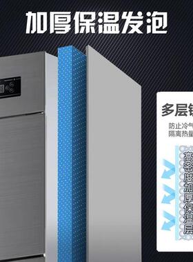 品能达铜管六门商用冰箱立式冷藏冷冻双温大容量熟食柜工厂店直发