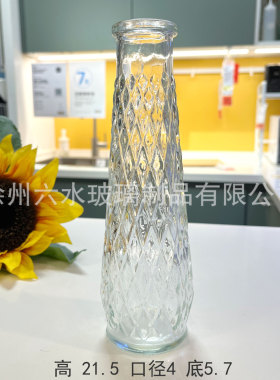ins马德里透明装饰花瓶装饰摆件