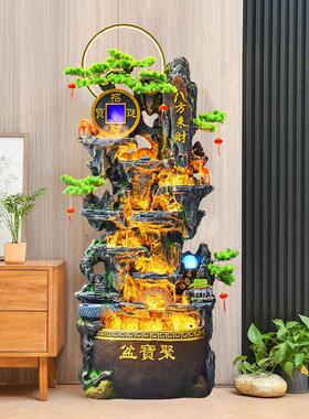 招财流水摆件客厅假山喷泉鱼缸循环水景观办公室生财风水轮装饰品