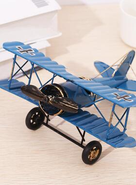 复古铁皮飞机模型 zakka杂货创意家居装饰品 工艺品摆件