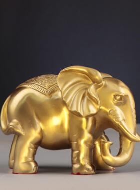 杨桐记 元宝如意象 吸水象 铜象摆件工艺礼品办公摆件 财福大象