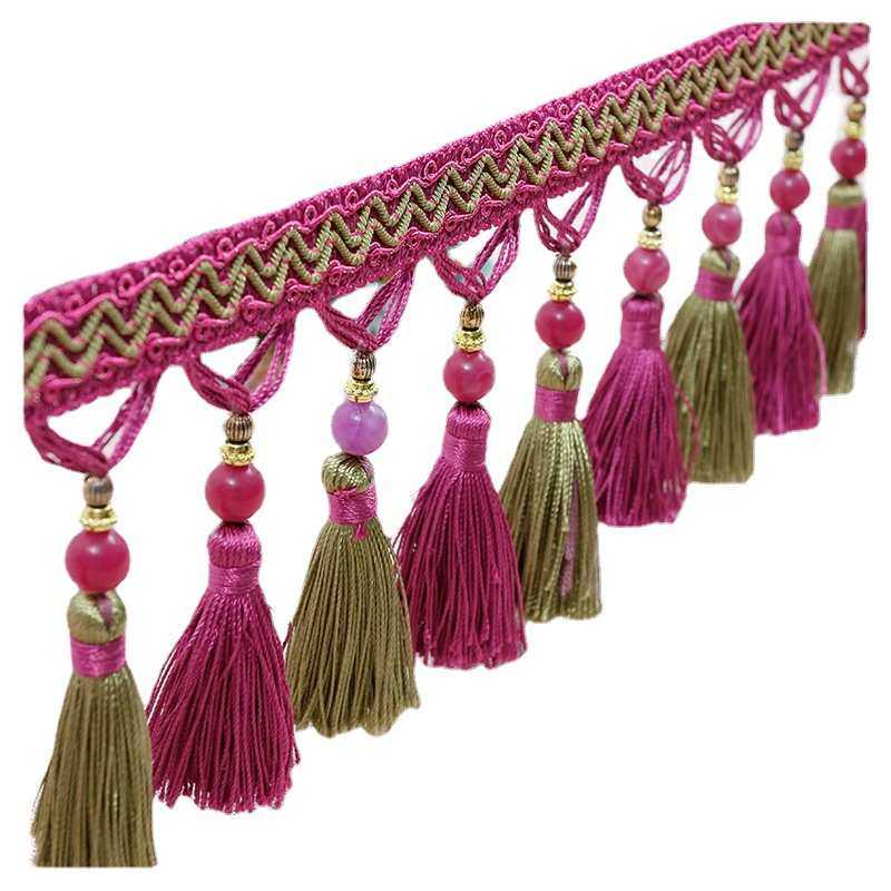 新款欧式窗帘珠子装饰玉石双吊花边 辅料流苏吊穗吊球现货供应,淘宝优惠券,粉丝福利购,淘宝优惠卷