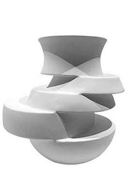 现代极简黑色白色层叠花瓶摆件客厅花干花轻奢盆景高档北欧装饰