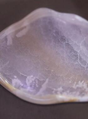 天然粉玉大理石托盘云朵盘水果盘收纳盘装饰摆件香薰首饰托盘