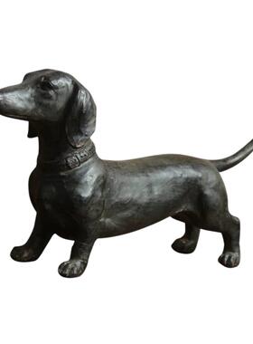 跨境站立长条腊肠狗 树脂工艺创意户外花园 家庭办公桌面摆件装饰