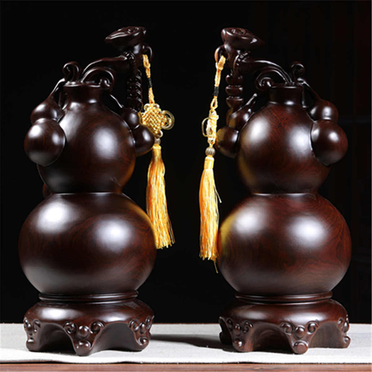 黑檀木雕葫芦福禄摆件实木质家居客厅电视柜送礼装饰品雕刻工艺品,淘宝优惠券,粉丝福利购,淘宝优惠卷