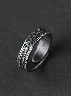 男士戒指男生复古《枯木逢春》 戒指 情侣戒 文艺对戒 男女礼物