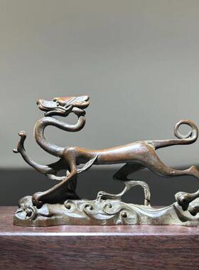 中式古典金属四大瑞兽文镇古代四大神兽龙龟解豸貔貅青龙玄武朱雀