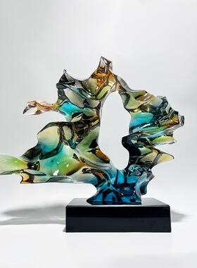 现工代艺术间家居酒店大堂酒柜透明树脂艺品别样10001板雕墅塑玄