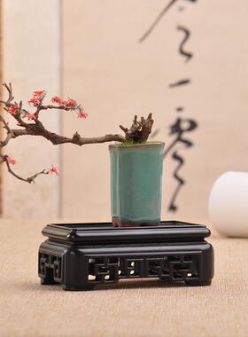 红木黑檀木雕实木方形底座玉石奇石佛像摆件印章底座盆栽茶壶底座