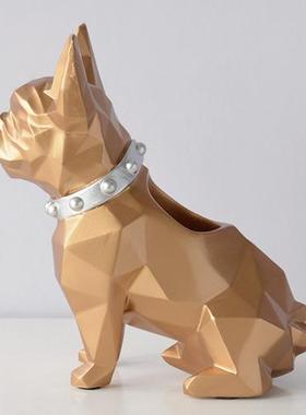 正品in北欧风爱小狗桌面笔筒摆件可s创意客厅书房办公桶室笔装饰