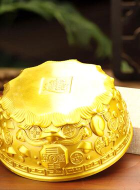 新款直销黄铜聚宝盆摆件五福聚宝盆全铜家居装饰品摆设财位店铺开