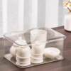 Tea set storage box with lid dustproof transparent tea table table top tea tea cup sorting storage Kung Fu teapot storage