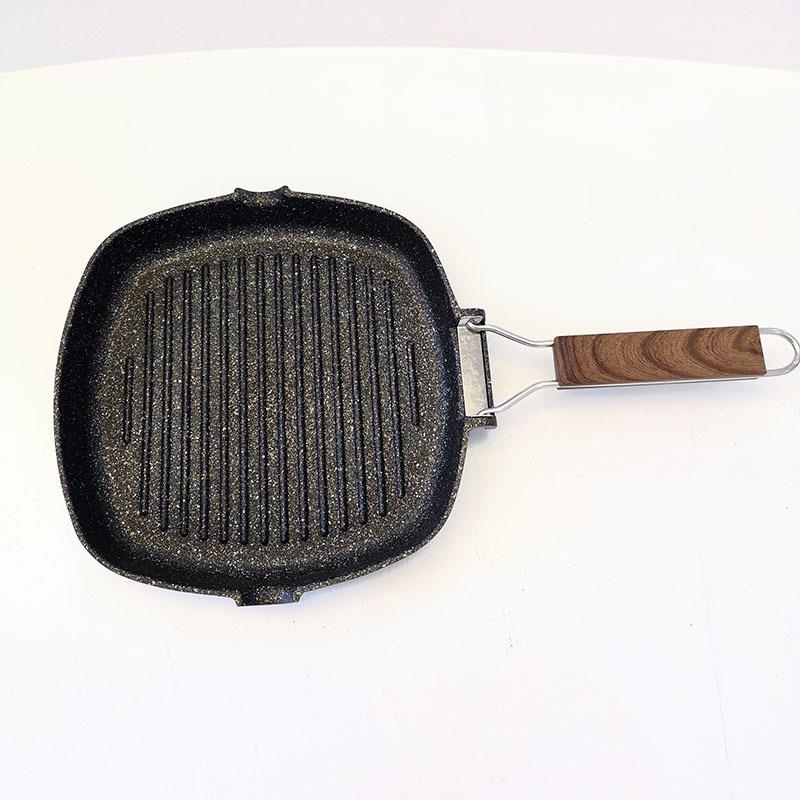 厂家销宏海折叠烤盘28烤CM铝压铸叠煎直盘不粘盘适合户外野营折耐 - 图0