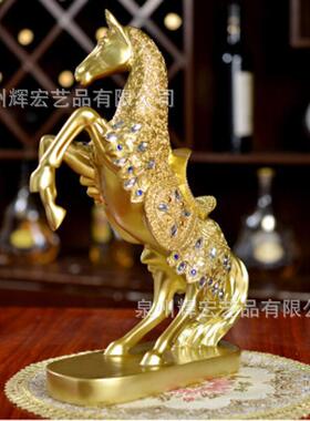 厂家直销欧式金色战马摆件家居办公轻奢装饰品生肖马摆件工艺礼品