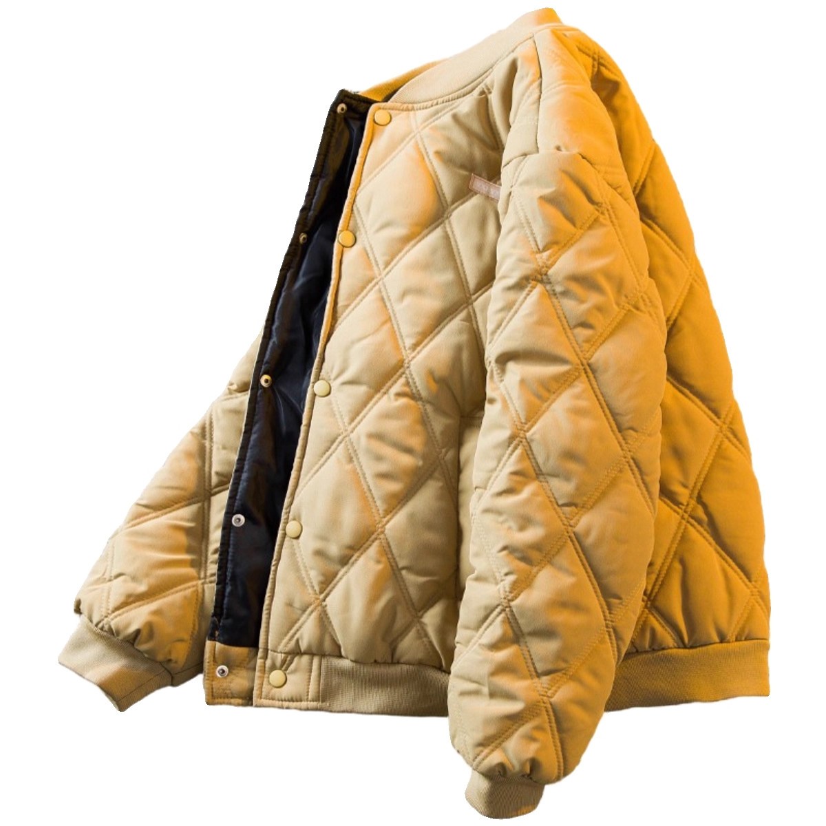 Kuraishi Kazuki trendy brand diamond-shaped cotton jacket for men in autumn and winter plus velvet retro Japanese style casual baseball collar warm jacket