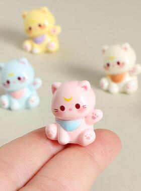 立体树脂可爱小猫咪手工装饰摆件露娜猫萌粒桌面车载小摆件工艺品