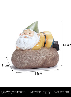 创意家居户外矮人RRW118太阳能装饰灯脂花庭院树小工园艺品景观摆