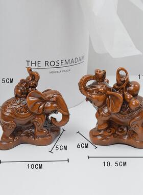 厂家树脂防铜对象葫芦象吉象如意母子象吸水象大象一对摆件新