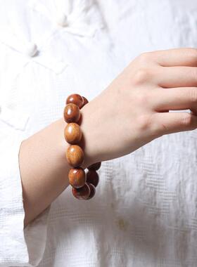 【普陀山】非洲大叶黄花梨枣珠檀木质手串紫油梨小叶紫檀异形手链