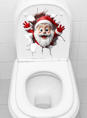 Santa Claus breaks through the wall and emerges 圣诞老人贴纸