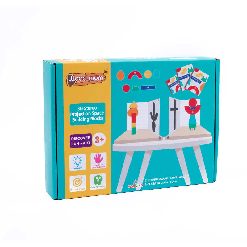Children Wooden Montessori Toys 3D Blocks Spatial Visualizat - 图3