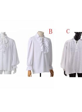 Men Pirate Shirt Vampire Prince Poet Shirts Medieval Buccane