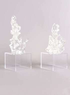 新中书式透明石头创意太湖石摆样板MC-TY-59件间书房博柜古架茶几