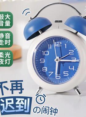 闹钟初中生专用学生机械金属儿童静音夜灯闹铃可充宿舍卧室叫醒