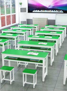 学校美术培训班课桌椅中小学生双人补习课桌长条员工桌托管班桌子