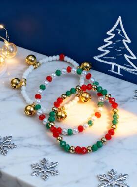 欧美跨境新款手链 可爱卡通圣诞老人雪花雪人软陶丝带编织手链女
