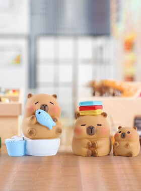 新爆品款1040-295小困卡皮巴盲盒包潮玩憨态创拉意装饰品摆件厂家