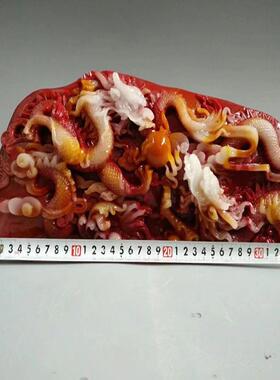 玉石二龙戏珠摆件寿山石芙蓉石工艺品奇石原石石雕居家办公乔迁送