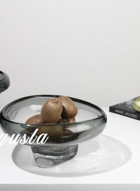 简约意式创意水果盘摆件酒店客厅餐桌托盘干果收纳盆果篓软装饰品
