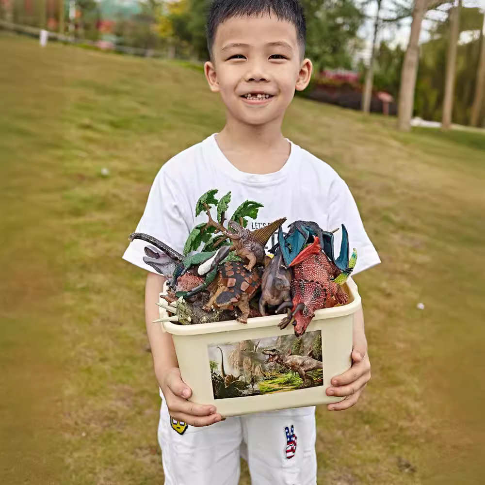 超大儿童恐龙玩具套装仿真霸王龙模型软胶三角龙腕龙翼龙远古暴龙 - 图0