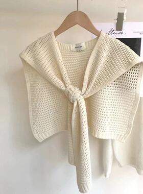 Solid Color Knit Shawl, Casual Lightweight Scarf Shawl For