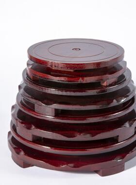 厂家360旋转底座花瓶花盆底座酒瓶酒坛木架水晶铜器摆件底托