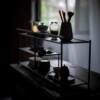 Iron tea shed black Bogu rack tea Japanese tea shed storage table display art rack tea room tea space tea set cabinet