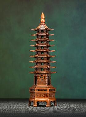 铜欣祥紫铜文昌塔摆件送孩子礼物书房书桌面办公室装饰工艺品