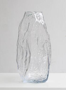 不规则浮雕渐变色艺术玻璃吊钟马醉木花瓶家居室内客厅样板间插花