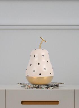 新款创意陶瓷苹果梨摆件北欧简子视约居电柜酒柜装饰水果摆设家工