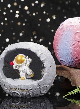 宇航员星球孩夜灯太空人星星灯男女孩生日礼树物1381办公桌面脂摆