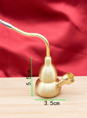 可拆卸黄铜烟斗短款烟嘴装饰摆件