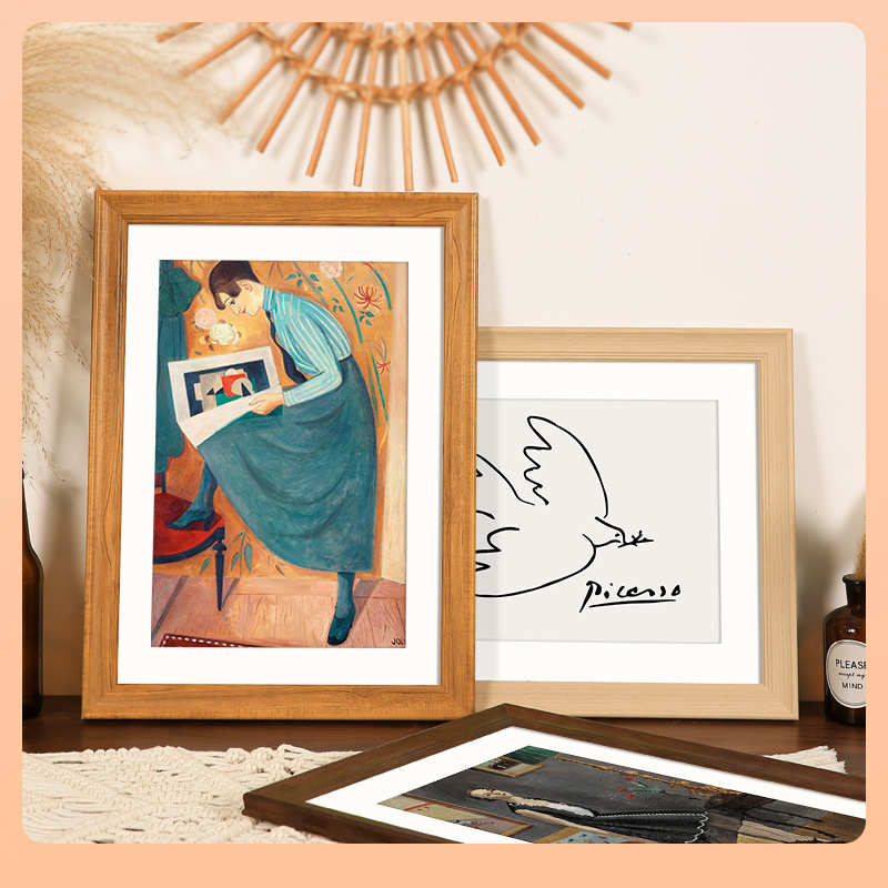 ⇝美式复古相框挂墙装裱画框a3海报4k开8K油画外框A4展示架镜框 - 图2