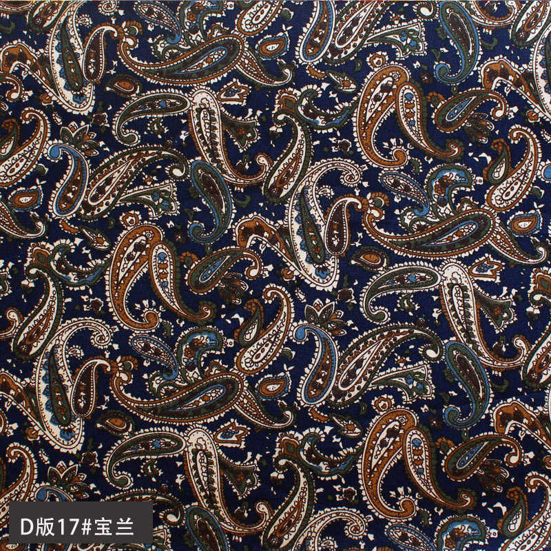 平纹桃皮绒印花布 腰果花水蜜桃涤纶印花布 服装鞋材袖里手袋里布 - 图1