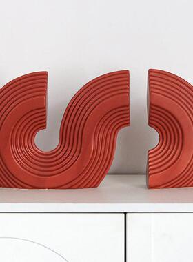 简约现代抽象艺房术S型饰件客厅样板博古架卧摆室BDB书房书装挡饰