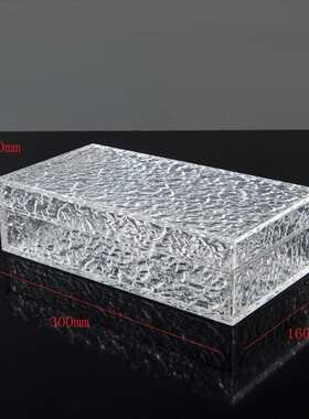 现代简约轻奢透明首饰盒收纳摆件 样板房客厅茶几办公桌软装饰品